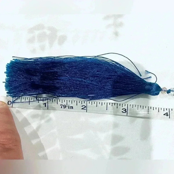 🥰 Cute Blue Necklace with Tassel 🥰 Unisex (please see all  pictures) - Picture 6 of 7